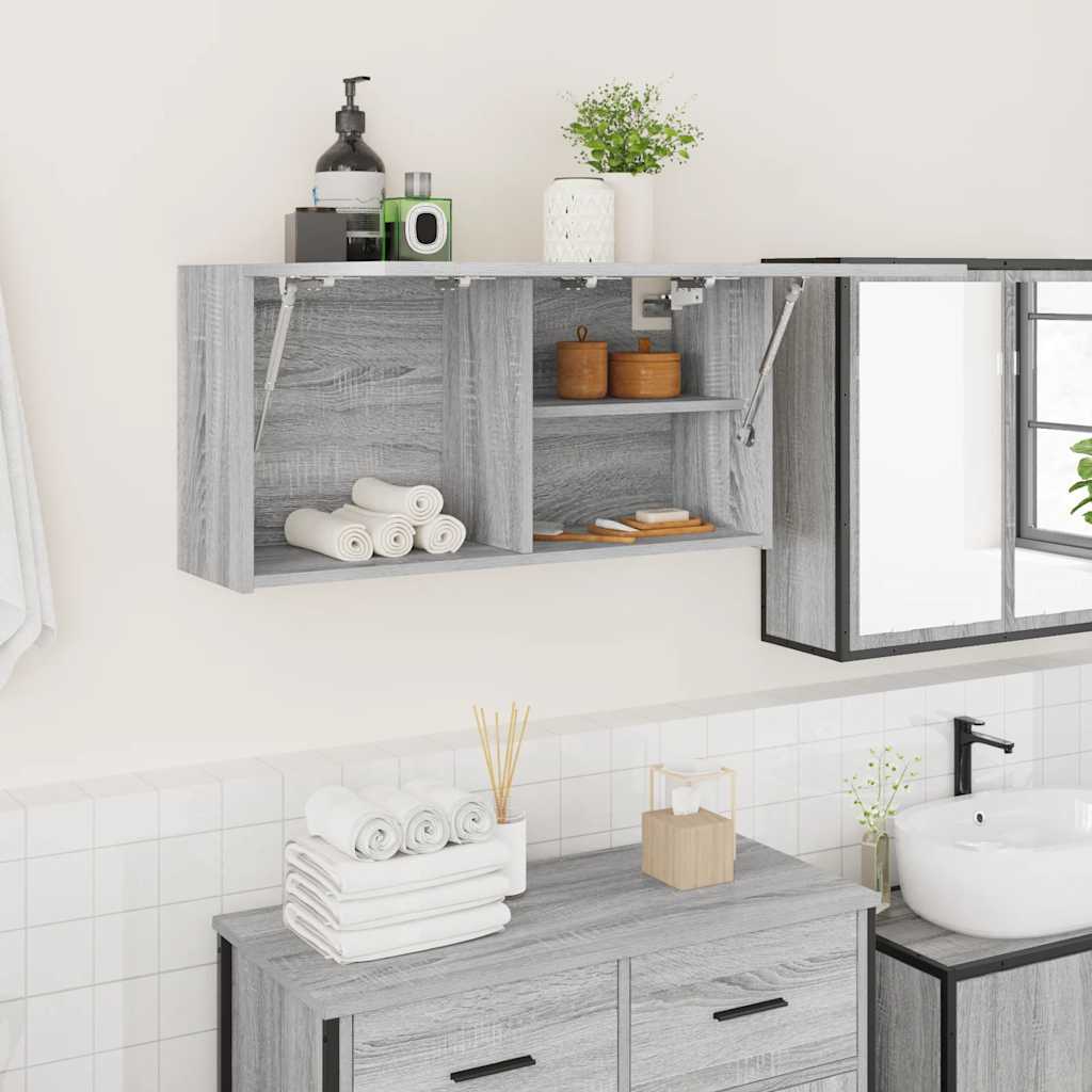 Mobile da Bagno Grigio Sonoma 80x25x40 cm in Truciolato | homemem39