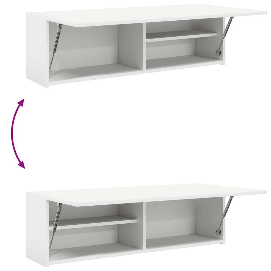 Mobile da Bagno a Parete Bianco 100x25x30 cm in Truciolato | homemem39