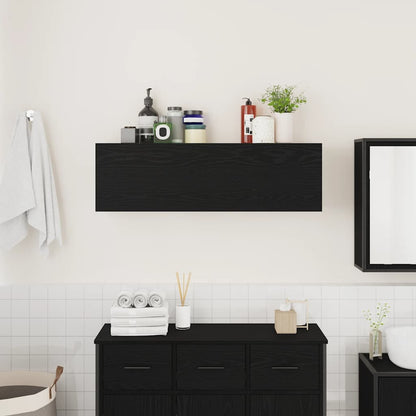 Mobile da Bagno a Parete Nero 100x25x30 cm in Truciolato | homemem39