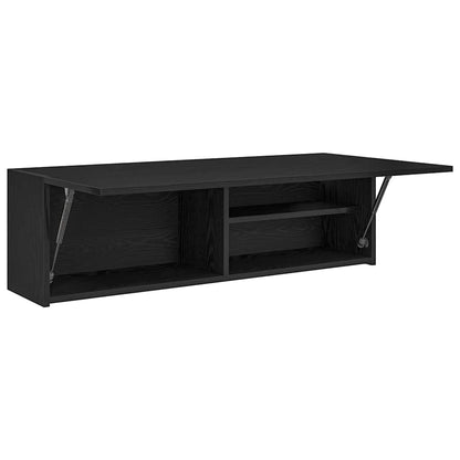 Mobile da Bagno a Parete Nero 100x25x30 cm in Truciolato | homemem39