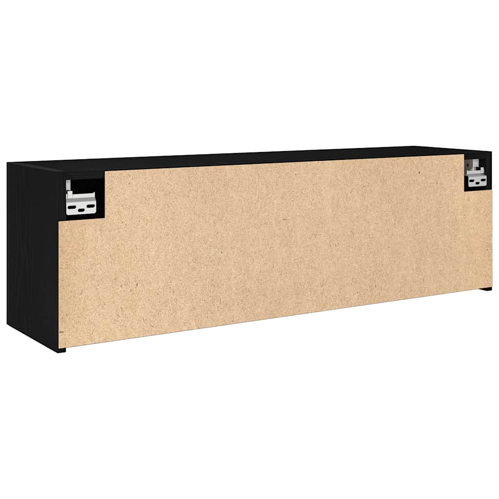 Mobile da Bagno a Parete Nero 100x25x30 cm in Truciolato | homemem39