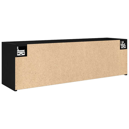 Mobile da Bagno a Parete Nero 100x25x30 cm in Truciolato | homemem39