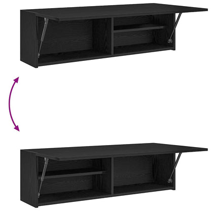 Mobile da Bagno a Parete Nero 100x25x30 cm in Truciolato | homemem39