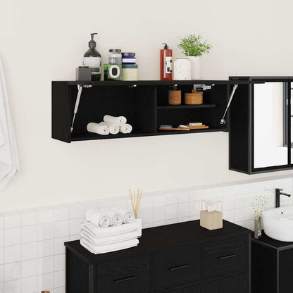 Mobile da Bagno a Parete Nero 100x25x30 cm in Truciolato | homemem39