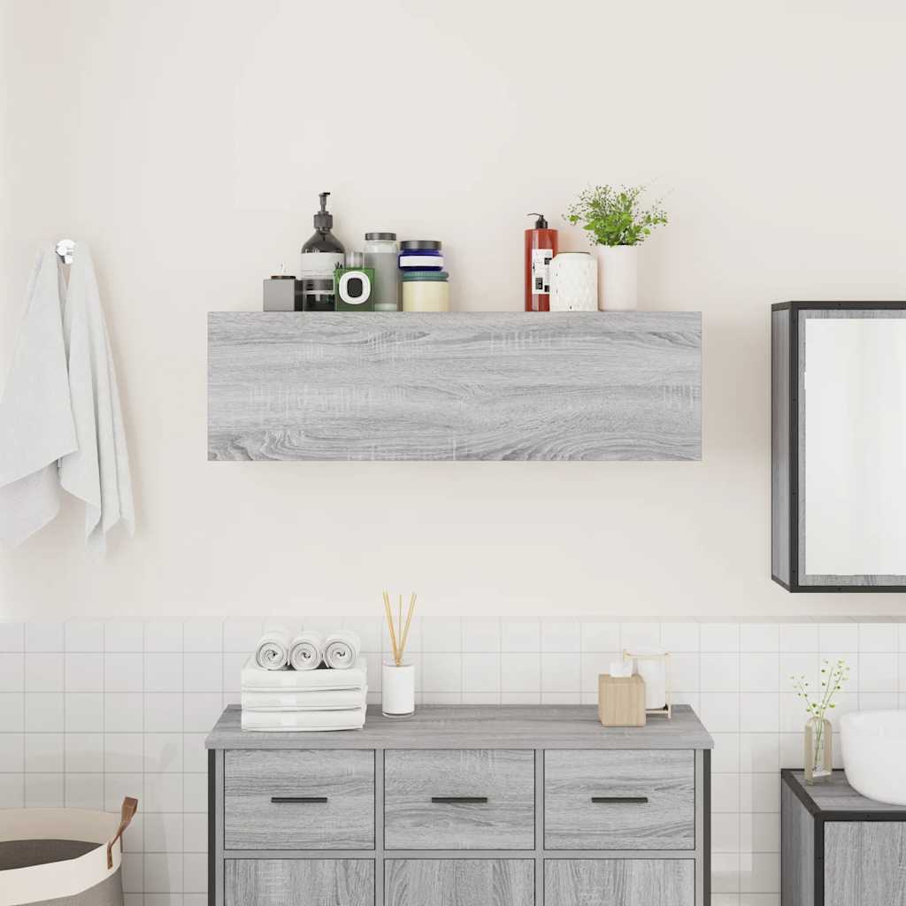 Mobile da Bagno Grigio Sonoma 100x25x30 cm in Truciolato