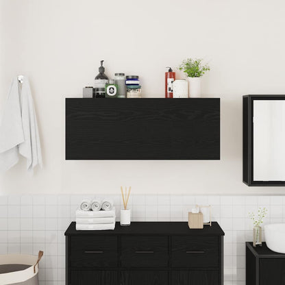 Mobile da Bagno a Parete Nero 100x25x40 cm in Truciolato | homemem39