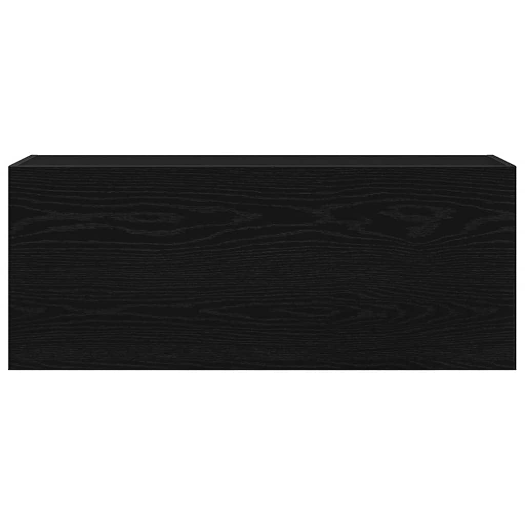 Mobile da Bagno a Parete Nero 100x25x40 cm in Truciolato | homemem39