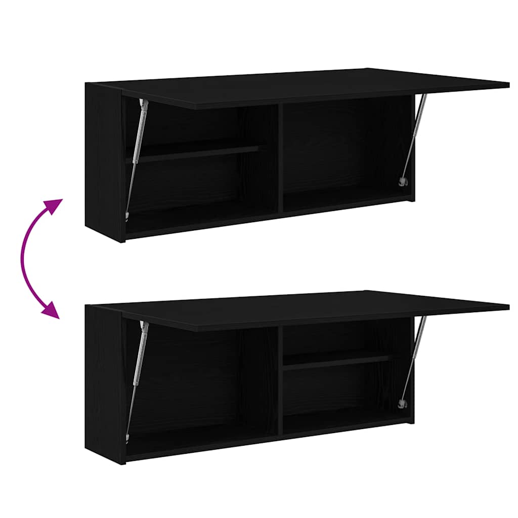 Mobile da Bagno a Parete Nero 100x25x40 cm in Truciolato | homemem39