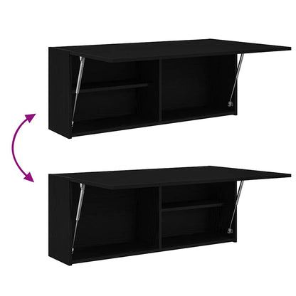 Mobile da Bagno a Parete Nero 100x25x40 cm in Truciolato | homemem39