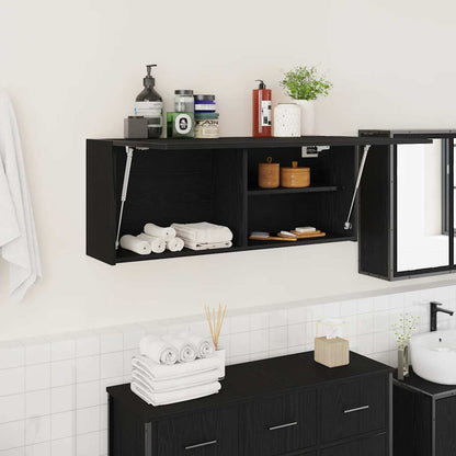 Mobile da Bagno a Parete Nero 100x25x40 cm in Truciolato | homemem39