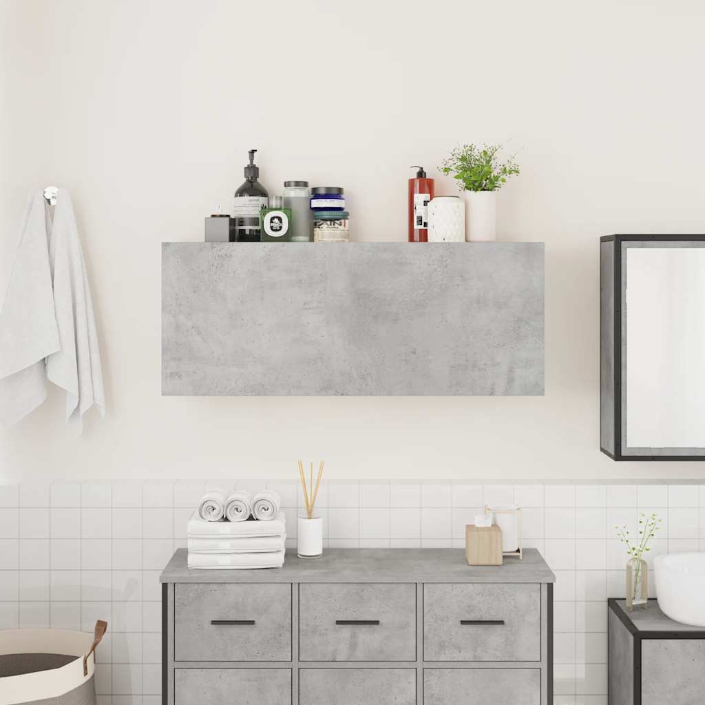 Armadietto da Bagno Grigio Cemento 100x25x40 cm in Truciolato | homemem39