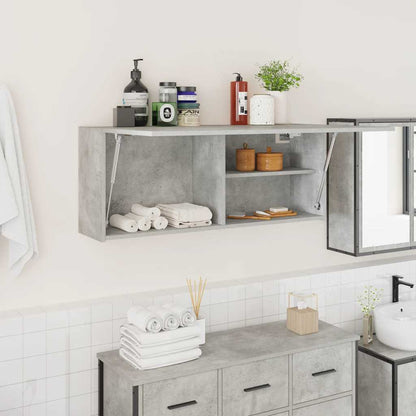 Armadietto da Bagno Grigio Cemento 100x25x40 cm in Truciolato | homemem39