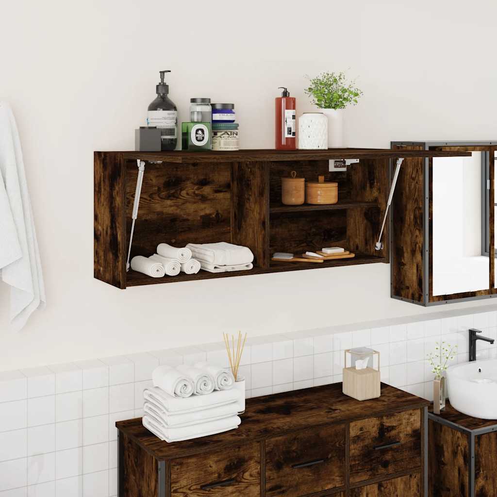 Armadietto Bagno Rovere Fumo 100x25x40 cm in Truciolato | homemem39