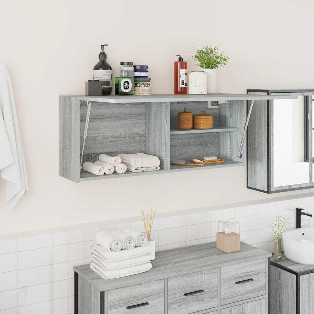 Mobile da Bagno Grigio Sonoma 100x25x40 cm in Truciolato | homemem39