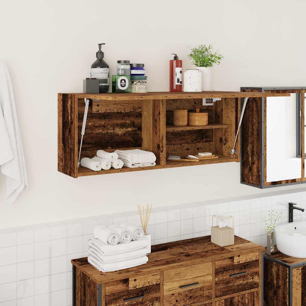 Mobile da Bagno Legno Antico 100x25x40 cm in Truciolato | homemem39