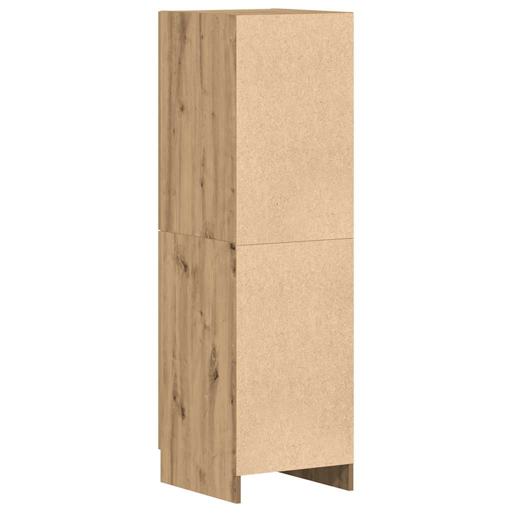 Armadietto Cucina Rovere Artigianale 38x41,5x131,5 cm in Legno - homemem39