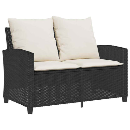 Divano da Giardino a 2 Posti Cuscini&Tavolo Nero in Polyrattan | homemem39
