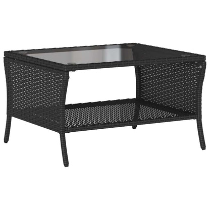 Divano da Giardino a 2 Posti Cuscini&Tavolo Nero in Polyrattan | homemem39