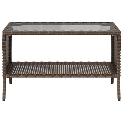 Divano a 2 Posti con Cuscini e Tavolo Marrone Polyrattan | homemem39