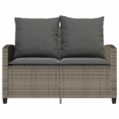 Divano da Giardino a 2 Posti Cuscini&Tavolo Grigio Polyrattan | homemem39