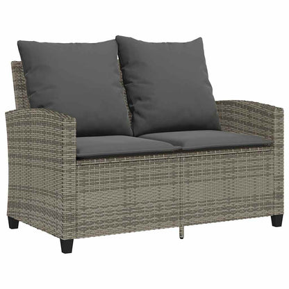 Divano da Giardino a 2 Posti Cuscini&Tavolo Grigio Polyrattan | homemem39