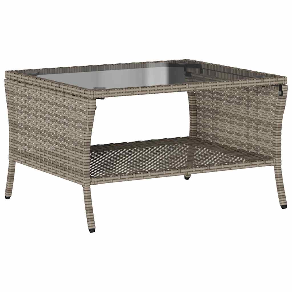 Divano da Giardino a 2 Posti Cuscini&Tavolo Grigio Polyrattan | homemem39