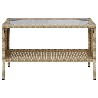 Divano Giardino 2 Posti con Cuscini e Tavolo Beige Polyrattan | homemem39