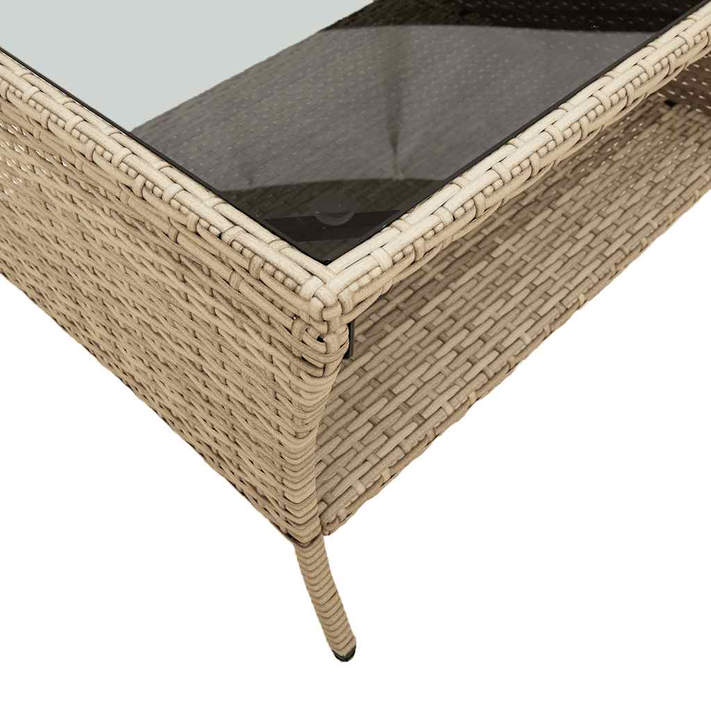 Divano Giardino 2 Posti con Cuscini e Tavolo Beige Polyrattan | homemem39