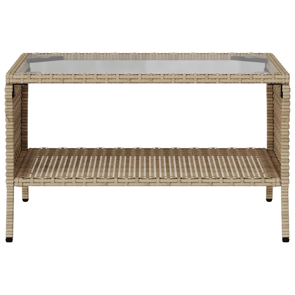 Divano Giardino 2 Posti con Cuscini e Tavolo Beige Polyrattan | homemem39