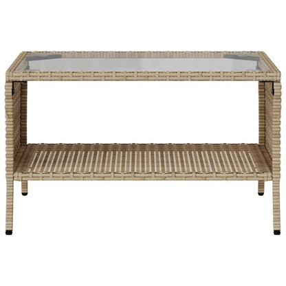 Divano Giardino 2 Posti con Cuscini e Tavolo Beige Polyrattan | homemem39