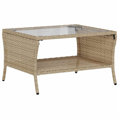Divano Giardino 2 Posti con Cuscini e Tavolo Beige Polyrattan | homemem39