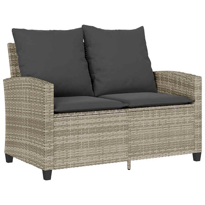 Divano 2 Posti con Cuscini e Tavolo Grigio Chiaro Polyrattan | homemem39