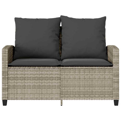Divano 2 Posti con Cuscini e Tavolo Grigio Chiaro Polyrattan | homemem39