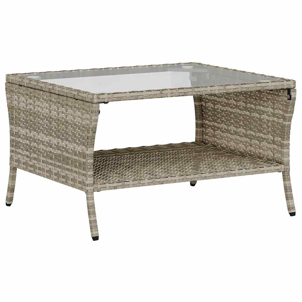Divano 2 Posti con Cuscini e Tavolo Grigio Chiaro Polyrattan | homemem39