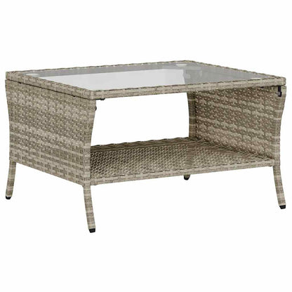Divano 2 Posti con Cuscini e Tavolo Grigio Chiaro Polyrattan | homemem39
