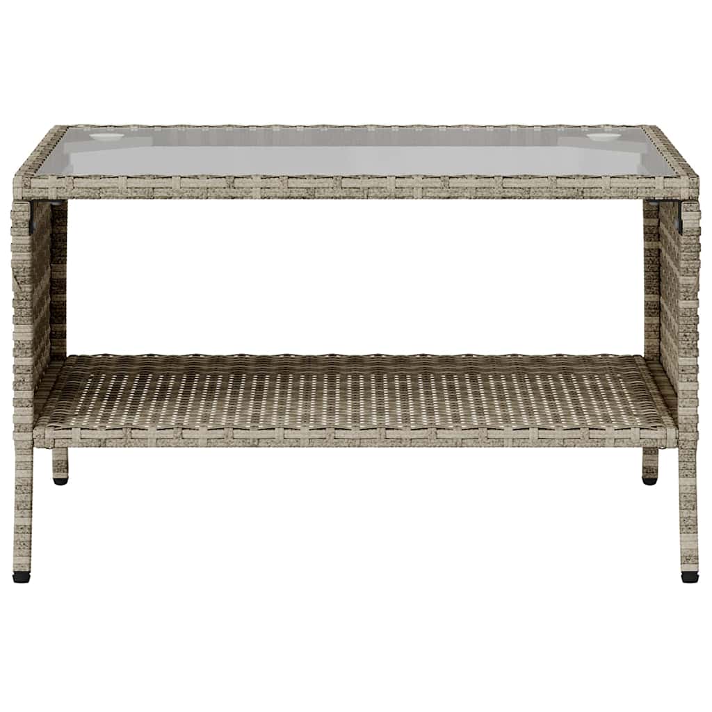 Divano 2 Posti con Cuscini e Tavolo Grigio Chiaro Polyrattan | homemem39