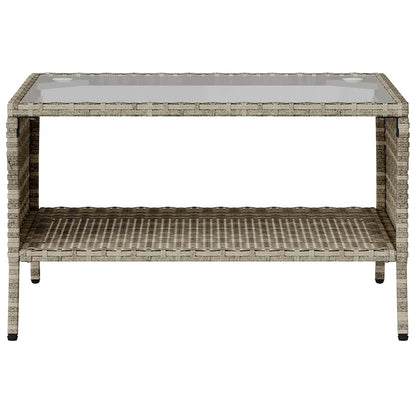 Divano 2 Posti con Cuscini e Tavolo Grigio Chiaro Polyrattan | homemem39