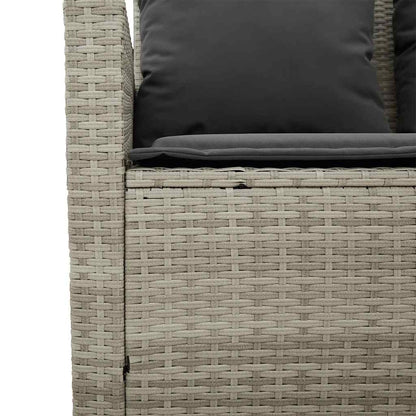 Divano 2 Posti con Cuscini e Tavolo Grigio Chiaro Polyrattan | homemem39