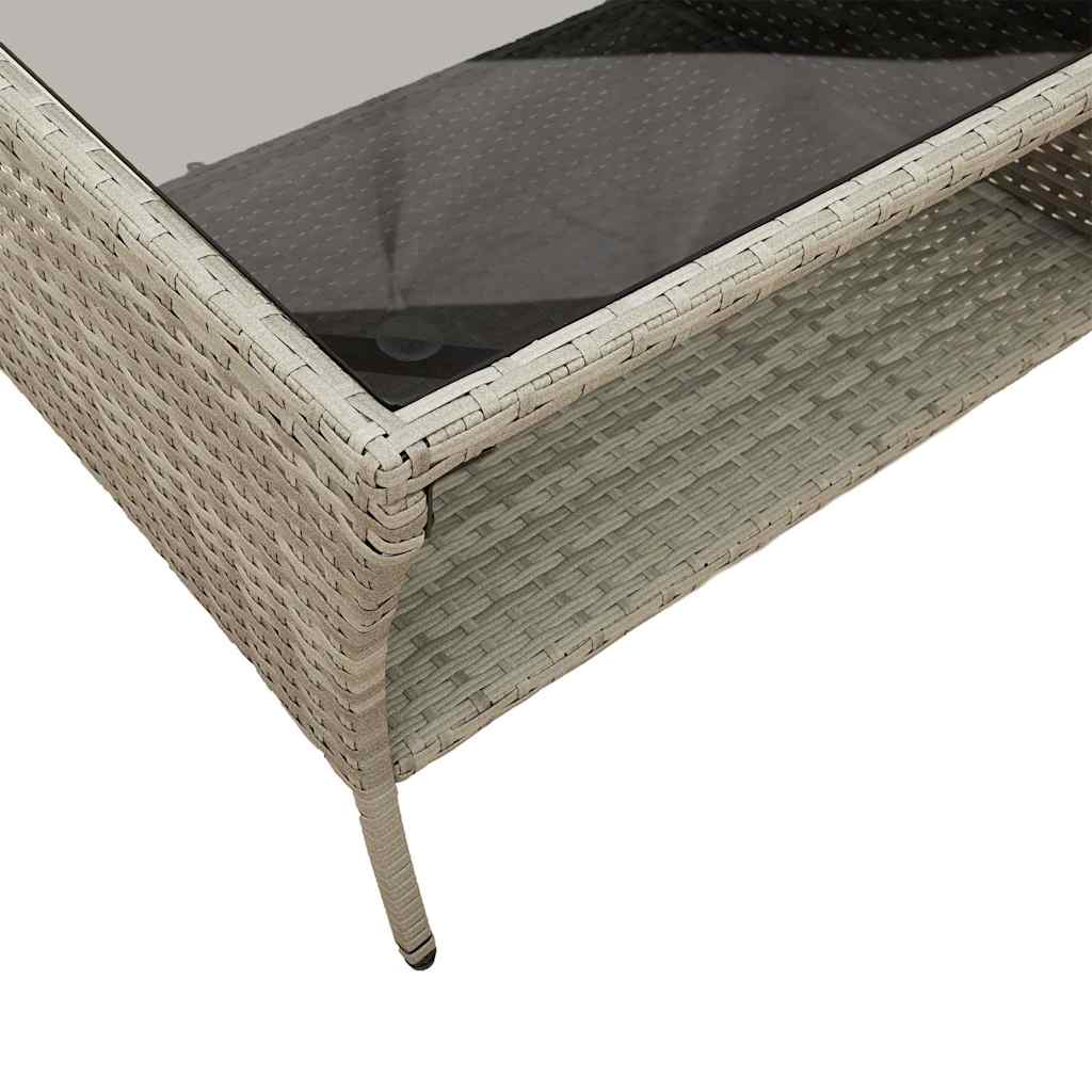Divano 2 Posti con Cuscini e Tavolo Grigio Chiaro Polyrattan | homemem39