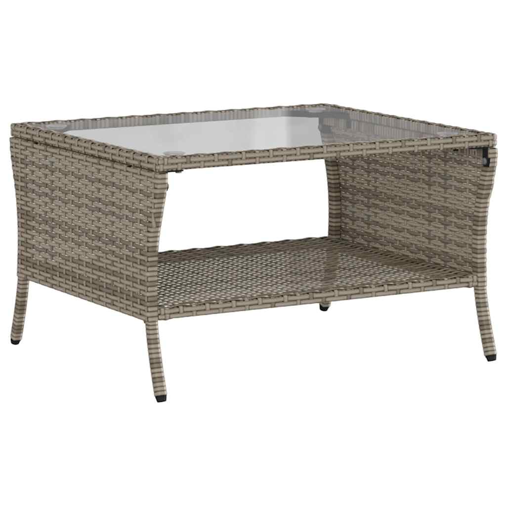 Divano da Giardino a 2 Posti Cuscini&Tavolo Grigio Polyrattan - homemem39