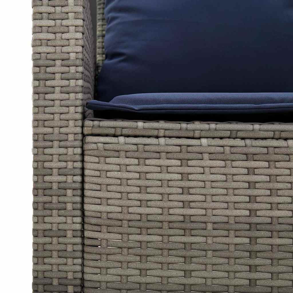 Divano da Giardino a 2 Posti Cuscini&Tavolo Grigio Polyrattan | homemem39
