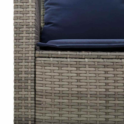 Divano da Giardino a 2 Posti Cuscini&Tavolo Grigio Polyrattan | homemem39