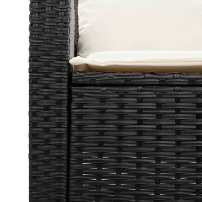 Divano da Giardino a 3 Posti Cuscini&Tavolo Nero in Polyrattan | homemem39