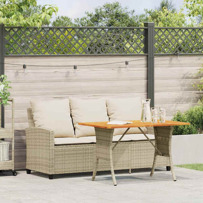 Divano Giardino 3 Posti con Cuscini e Tavolo Beige Polyrattan | homemem39