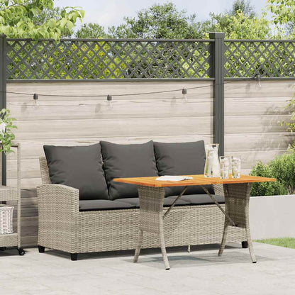 Divano 3 Posti con Cuscini e Tavolo Grigio Chiaro Polyrattan | homemem39