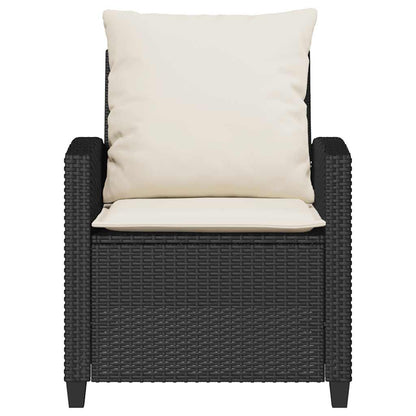 Set Divani da Giardino 4 pz con Cuscini Nero in Polyrattan | homemem39
