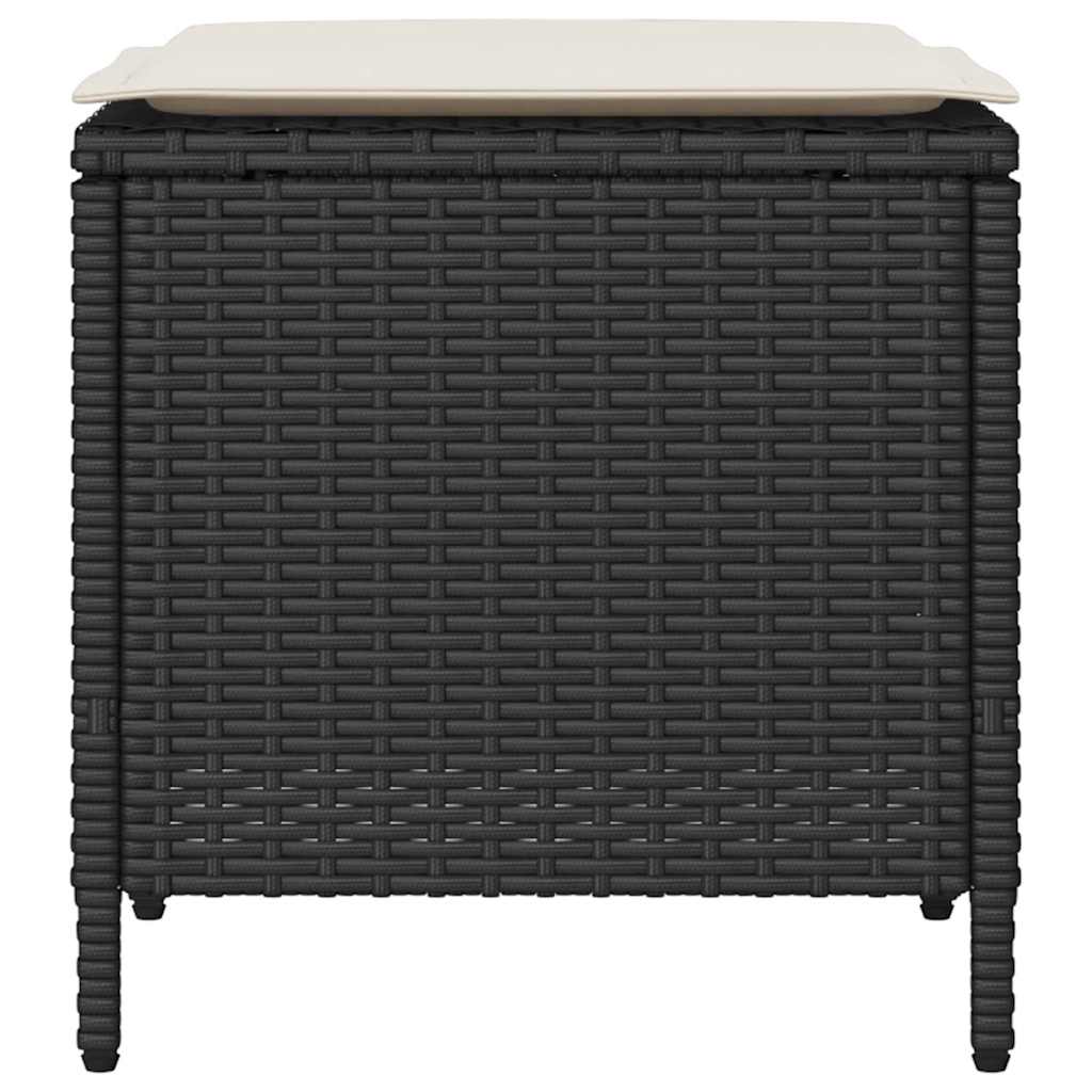 Set Divani da Giardino 4 pz con Cuscini Nero in Polyrattan | homemem39