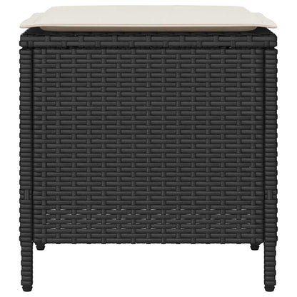 Set Divani da Giardino 4 pz con Cuscini Nero in Polyrattan | homemem39