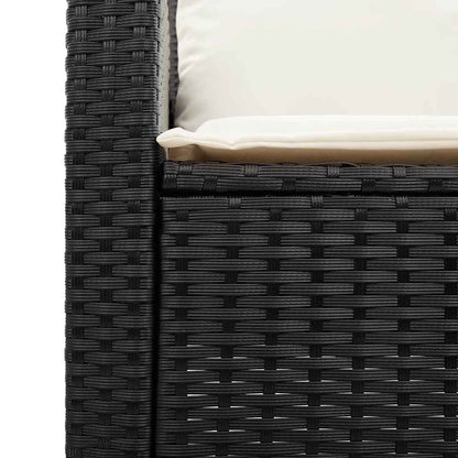 Set Divani da Giardino 4 pz con Cuscini Nero in Polyrattan | homemem39