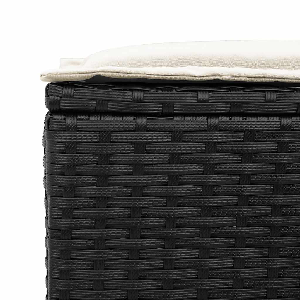 Set Divani da Giardino 4 pz con Cuscini Nero in Polyrattan | homemem39